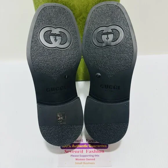 Gucci Horsebit Chunky Loafers Lug Sole Black Leather Shoes G 9/ US 9.5 NIB $990 - Picture 8 of 13